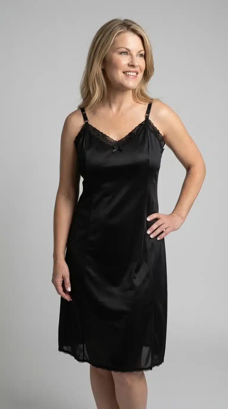 Adjustable Satin Strap Full Dress Slip - Image 2