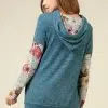 Floral  Contrast Hoodie - Image 3