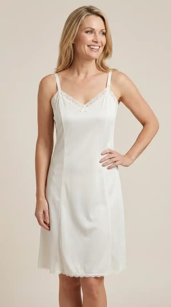 Adjustable Satin Strap Full Dress Slip