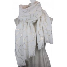 Ivory Metallic  Lightweight Scarf