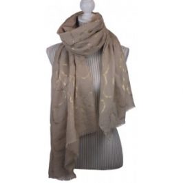 Taupe Metallic Lightweight Scarf