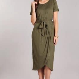 Karen Wrap Dress Grey or Olive