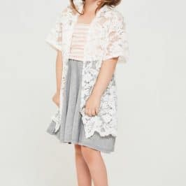 Girls Sheer Lace Cardigan