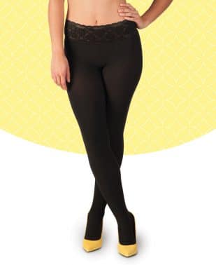 Black Opaque Footed Tights By Hipstik