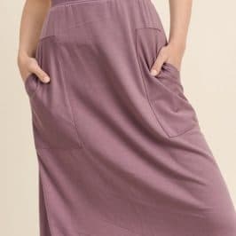 Mauve Midi Knit Skirt