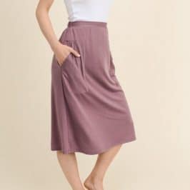 Mauve Midi Knit Skirt