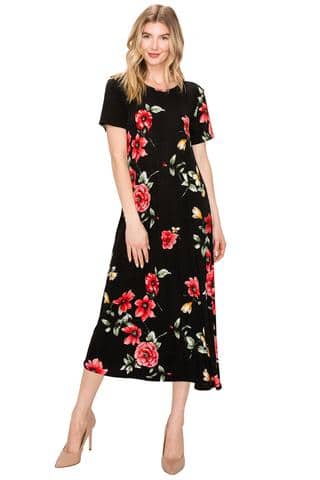 Womens Travel Midi Dress Size 2 XL and 3 XL – The Knee LengthFrock