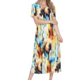 Women’s Midi Printed Travel Dress Small Size