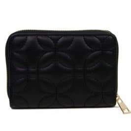 Black quilted Zippered Wallet