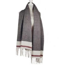 Oversized mixed grey scarf with tassles