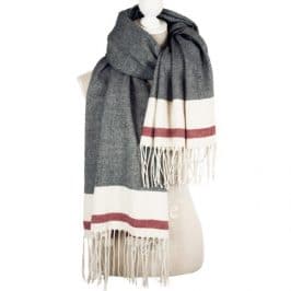 Oversized mixed grey scarf with tassles