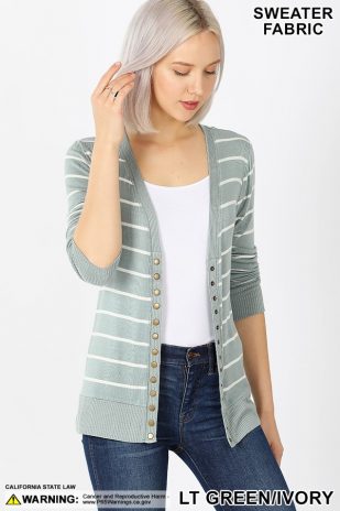 Striped Snap Cardigan