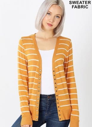 Striped Snap Cardigan - Image 2