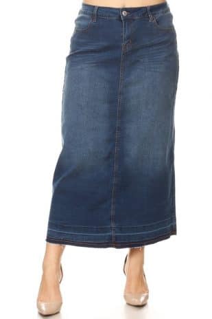 Be Girl Plus Maxi Stretch Denim Skirt - Image 3