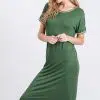 Solid t-shirt dress with off white binding - Image 2