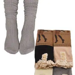 Crocheted Edge Knee Socks