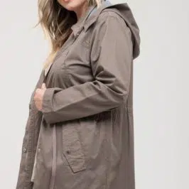 Mocha Utility Jacket Plus