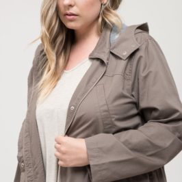 Mocha Utility Jacket Plus