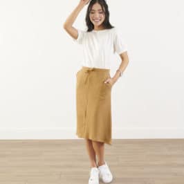 A-line knee length skirt