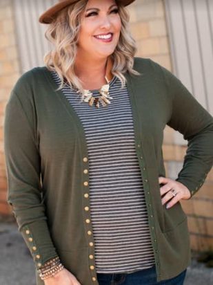 Olive Snap Cardigan