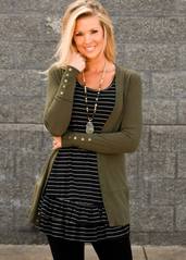 Olive Snap Cardigan