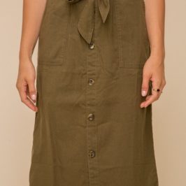 Linen Bow front Skirt