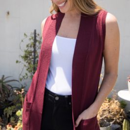 Burgandy, Ivory, White or Green or Camel and Black Vest