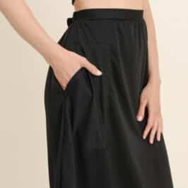 Black Knit Midi Skirt