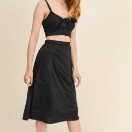 Black Knit Midi Skirt