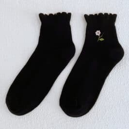 Floral Ruffle Socks