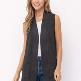 Short Grey Heather and Charcoal Vest