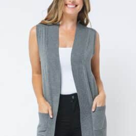 Short Grey Heather and Charcoal Vest