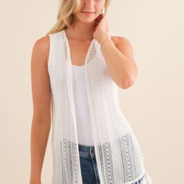 White Crocheted Vest