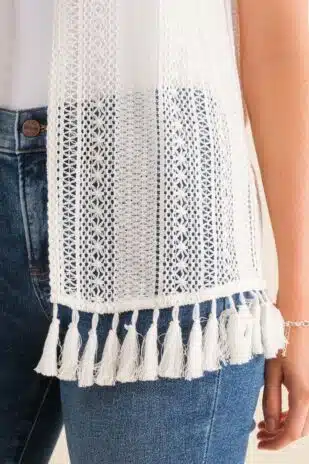 White Crocheted Vest - Image 4