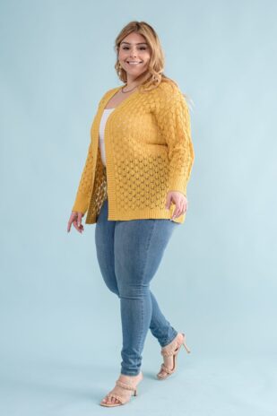 Plus Mustard Cardigan - Image 3