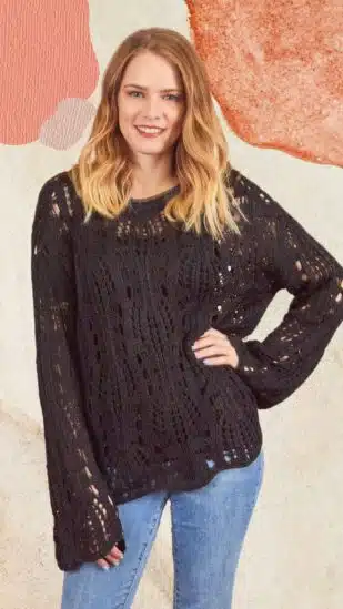 Lacy Black Sweater - Image 4