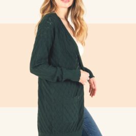 Diamond Cardigan Hunter Green