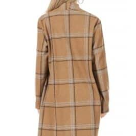 Taupe Long Plaid Cardigan