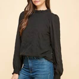 Black Textured Top