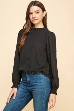 Black Textured Top