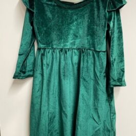 Girls Green Velvet Christmas Dress