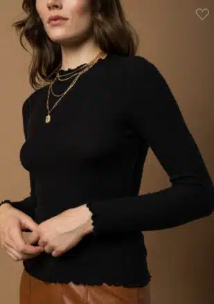Black Ribbed Top
