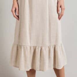 Linen Ruffle Skirt Natural