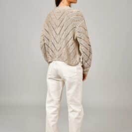 Raya White Button Front Cardigan Sand or White