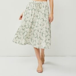 Cottage Skirt Floral Sage