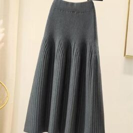 Core Spun Cream Knitted Skirt