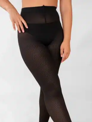 Eco Ribbed Pattern Tights - Image 2