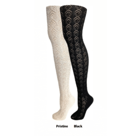 Black Pointelle Sweater Tights Black