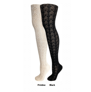 Black Pointelle Sweater Tights Black - Image 2