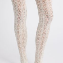 Pristine White Pointelle Sweater Tights